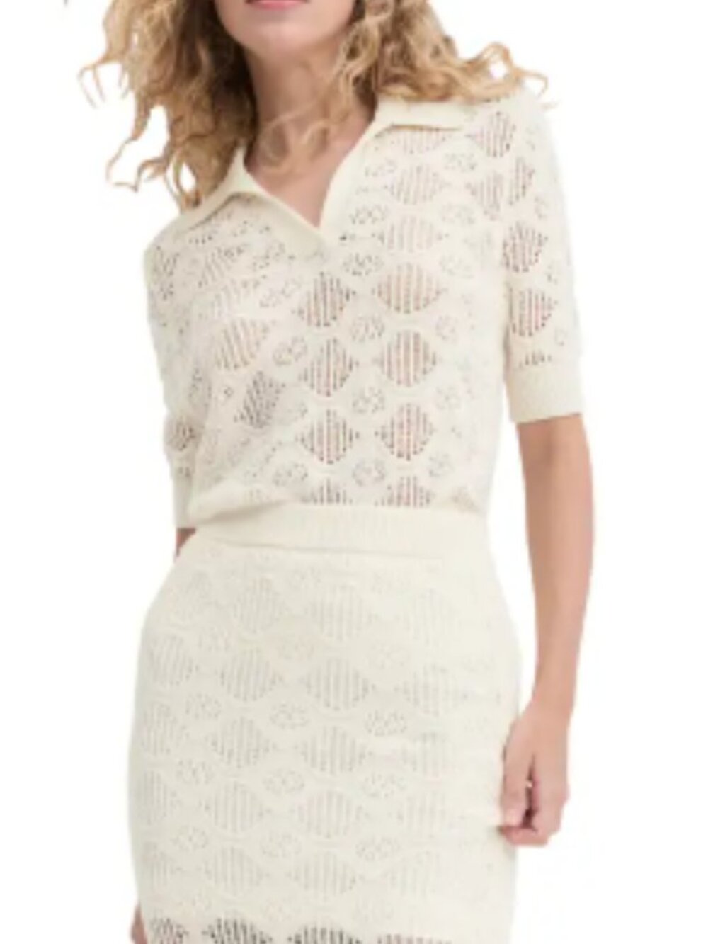 Favorite Daughter Courtside Open Stitch Polo Sweater